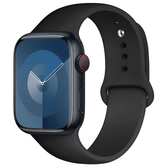 NEW[BAND] Black Sport Silicone For Apple Watch - Picture 1 of 3